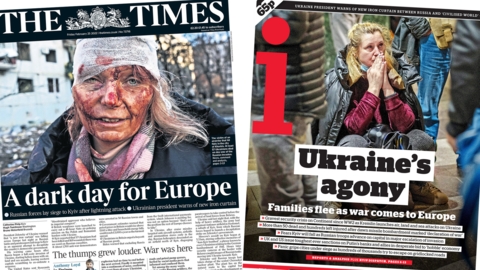 Front pages for 25 February 2022