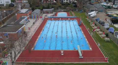 Aerial view of Beccles Lid