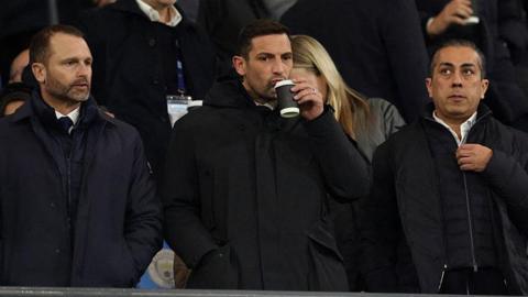 Behdad Eghbali (R) co-owner of Chelsea with co-sporting directors, Paul Winstanley (L)) and Laurence Stewart