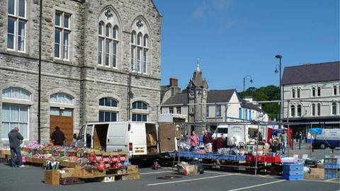 Market stalls in Llangefni