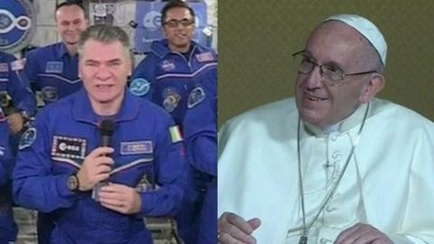 ISS crew and the Pope