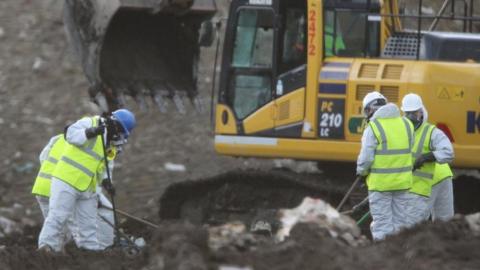 Officers searching landfill site at Milton