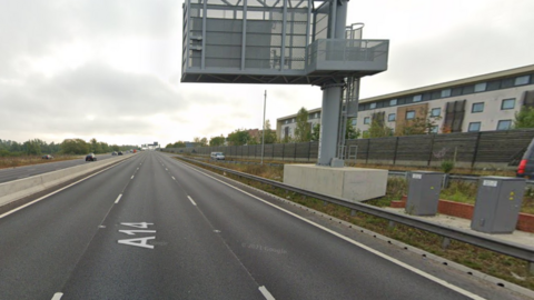 Information board over the A14