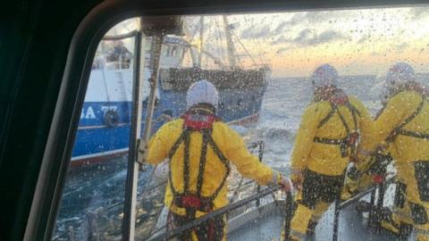 Guernsey Coastguard at the scene of the rescue