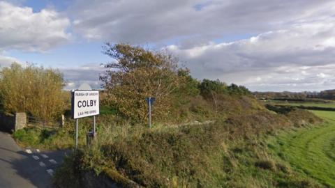 Road sign for Colby in the Parish of Arbory