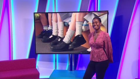 Shanequa on the Newsround set