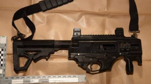 A gun seized by police