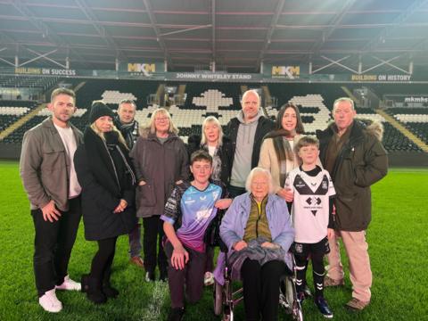 Johnny Whiteley family visit MKM stadium
