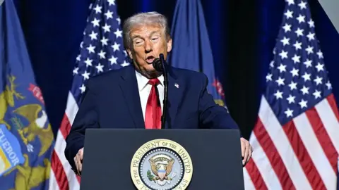 Donald Trump speaks in Detroit