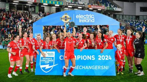 Cliftonville celebrate Irish Cup success