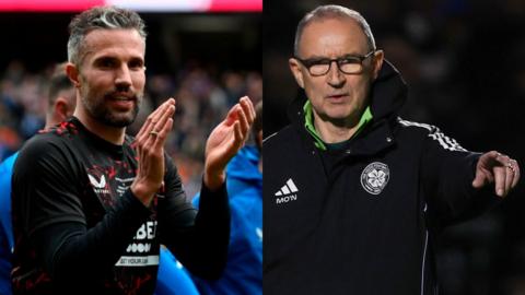 Feyenoord head coach Robin van Persie and Celtic manager Martin O'Neill