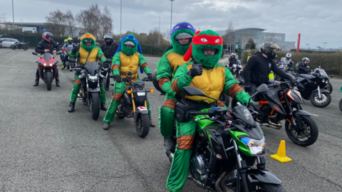 Bikers in fancy dress