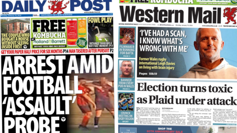 Front page of the Western Mail and Daily Post 