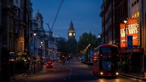 Whitehall by night