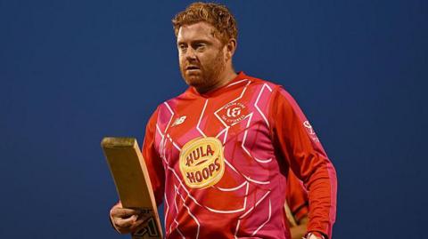 Jonny Bairstow with a bat in his hand while playing for Welsh Fire