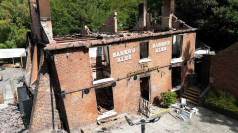 The Crooked House after the fire