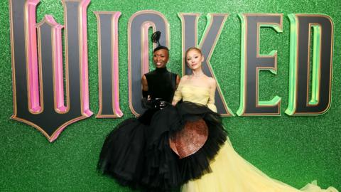 Cynthia Erivo and Ariane Grande at the Wicked premiere