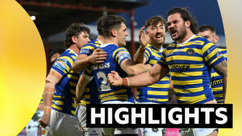 Warrington's James Bentley celebrates scoring a try against Hull KR