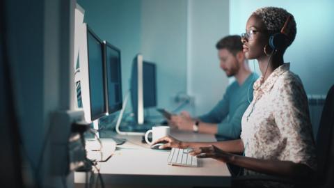 People working in an office