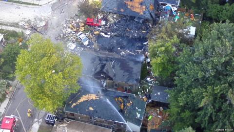 Scene from where a drink driver caused a a house to explode