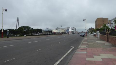 Looking along the Promenade in Southport