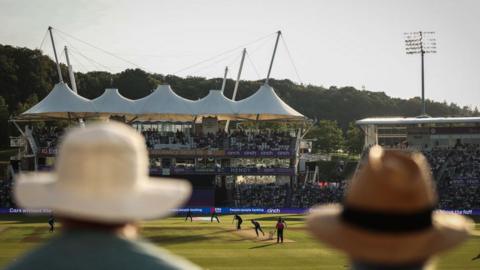 A general view of play at The Ageas Bowl 