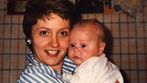 Anne Diamond with baby Sebastian