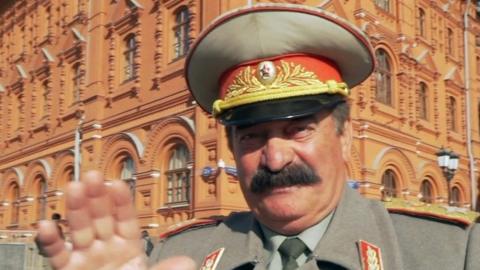 A man dressed as Joseph Stalin on the streets of Moscow