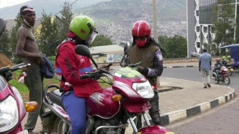 Motorcyclists in Rwanda