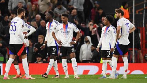 Lyon players looking sad