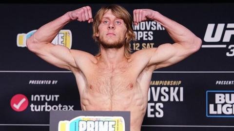 Paddy Pimblett weighs in for a UFC fight