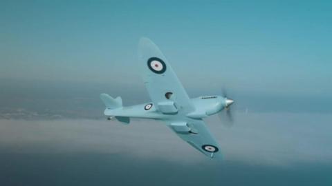 The Spitfire in the air.