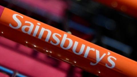 Sainsbury's logo on a trolley