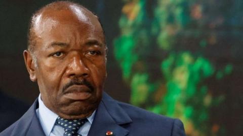 Gabon's President Ali Bongo looks on during the One Forest Summit at the Presidential Palace in Libreville on March 2, 2023.