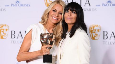 left to right, tess daly and claudia winkleman