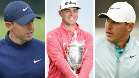 Rory McIlroy, Gary Woodland and Brooks Koepka