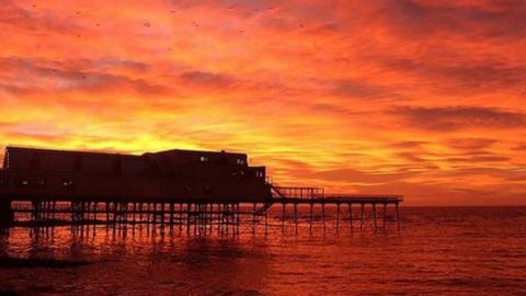 Machlud dros bier Aberystwyth