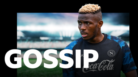 Gossip graphic including a photo of Victor Osimhen