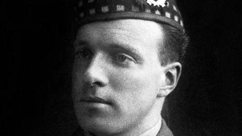 Captain Noel Chavasse in uniform with regimental cap