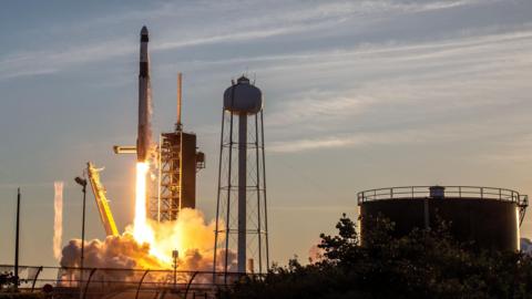 NASA's SpaceX Crew-10 mission lifts off in a Dragon spacecraft on a SpaceX Falcon 9 rocket, from the Launch Complex