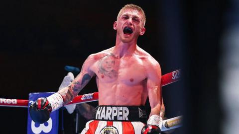 Ryan Garner celebrates after stopping Reece Bellotti at the Bournemouth International Centre