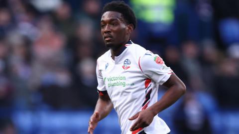 Amario Cozier-Duberry running during Bolton's game with Leyton Orient