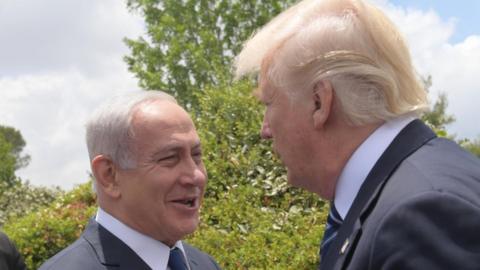 US President Donald Trump visits the Yad Vashem Holocaust museum in Jerusalem, Israel, accompanied by Prime Minister Benjamin Netanyahu