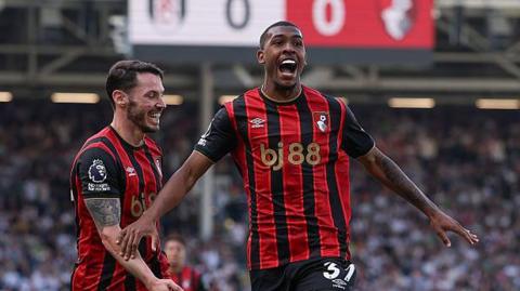 Rayan celebrates scoring against Fulham