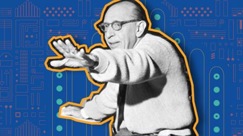 Stravinsky on colourful background