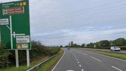 The crash happened on the A40 near Raglan