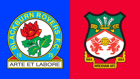 Blackburn Rovers and Wrexham club badges