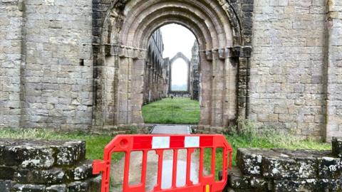 A barrier at Fountains Abbey