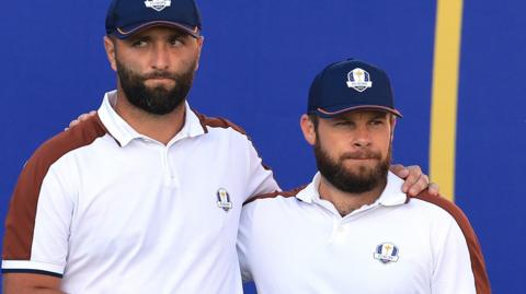 Jon Rahm and Tyrrell Hatton at the Ryder Cup in Rome