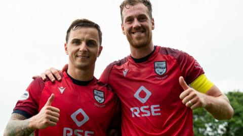 Ross County's Eamonn Brophy and Jordan White